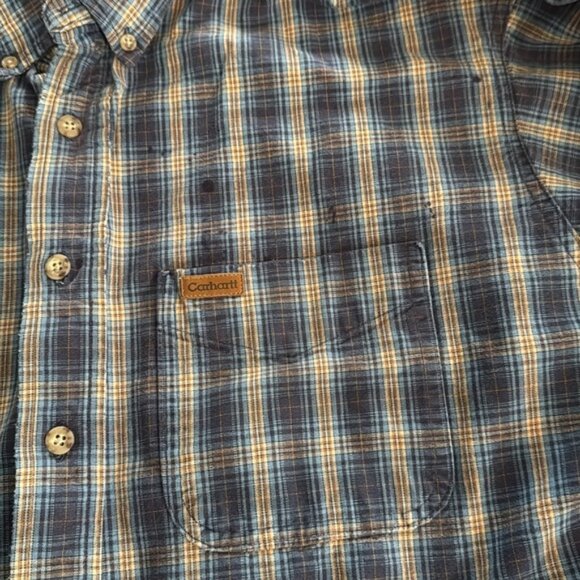 Carhartt Extra Large Tall Multi Color Plaid Button Front Shirt - Picture 5 of 10
